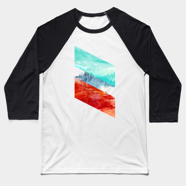 Mountain Stripes Baseball T-Shirt by astronaut